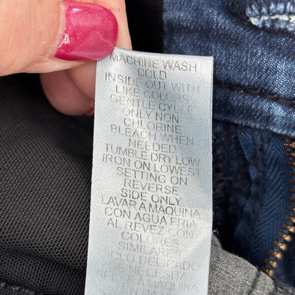 Democracy Ab Solution Ankle Jeans Size 6 Blue Skinny Distressed Stretch Denim - Picture 11 of 11